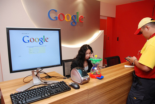 Taipei, Taiwan, dentro del rascacielos Taipei 101 Google oficinas