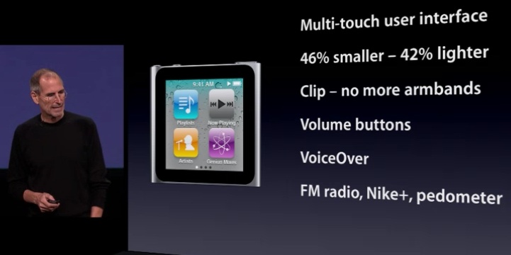 Apple reinventa el iPod nano touch un 46% mas pequeño