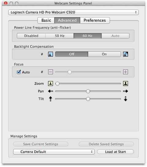 Webcam Settings-HD Pro Webcam C920
