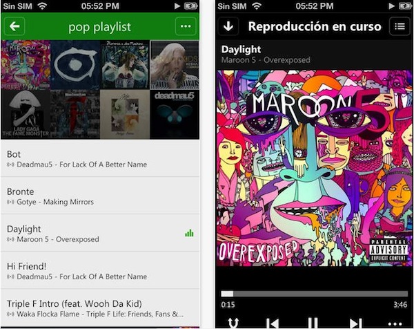 Xbox Music para iPhone, iPad y iPod touch