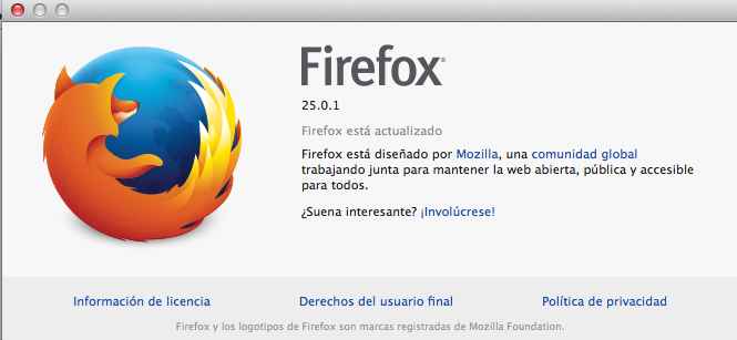 Mozilla actualiza Firefox 25.0.1, web audio y mejoras CSS3