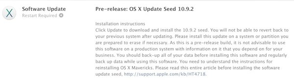 Apple tiene la primera beta de OS X 10.9.2 build 13C32