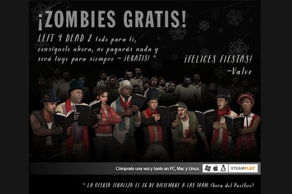 Valve te regala Left 4 Dead 2 por Navidad