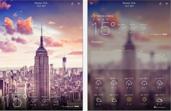 Yahoo Tiempo 1.5 ahora para iPad con mejor diseño y pronósticos