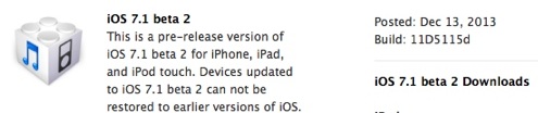 iOS 7.1 beta 2 en Apple Developer mejora Tunes Match y Touch ID