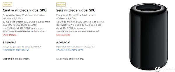 precios opcion configuracion Mac pro