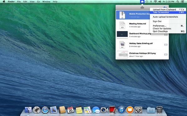 CloudApp OS X Mavericks