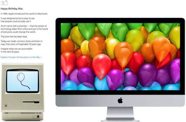 Apple celebra el 30 cumpleaños del Macintosh con un homenaje