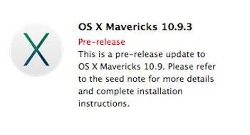 Apple tiene OS X Mavericks 10.9.3 beta 2 build 13D17
