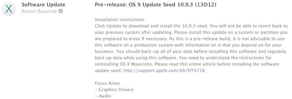 Apple continúa con la primera beta de OS X Mavericks 10.9.3