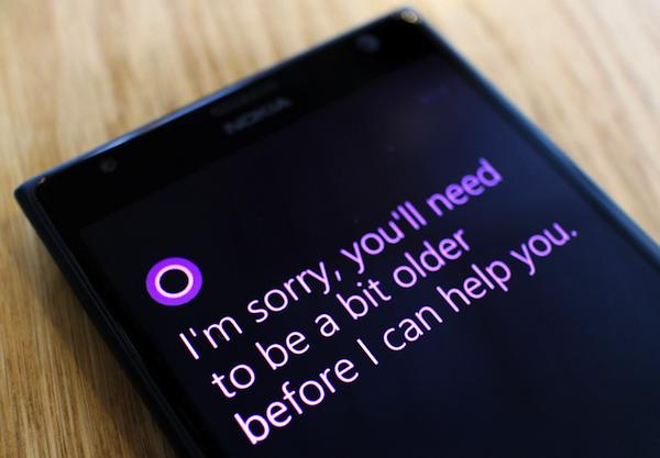 Para usar Cortana tienes que ser mayor de 13 años, esto no es Siri