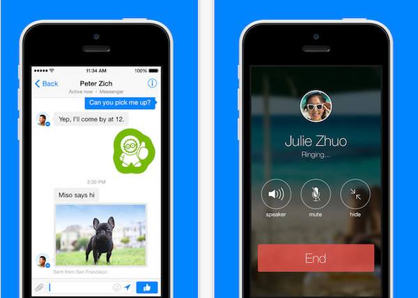 Facebook Messenger con llamadas gratis VOIP