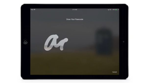 Stride 2 desbloquea iPad o iPhone con iOS 7 haciendo un dibujo