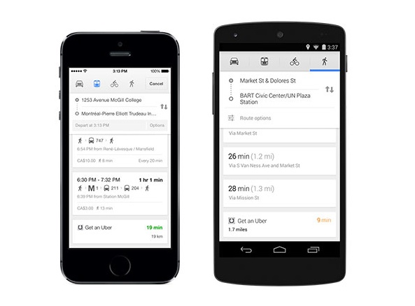 Google Mapas app se actualiza con Urber y mejoras en tránsito