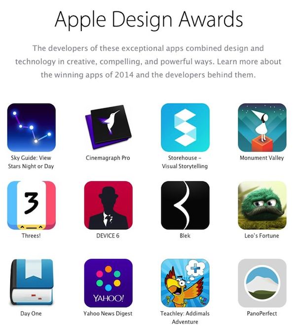Apple Design Award 2014, Cinemagraph Pro, Monument Valley y más