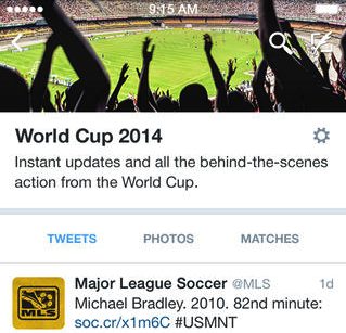 Twitter app 6.7.1 iOS se actualiza para la Copa Brasil 2014