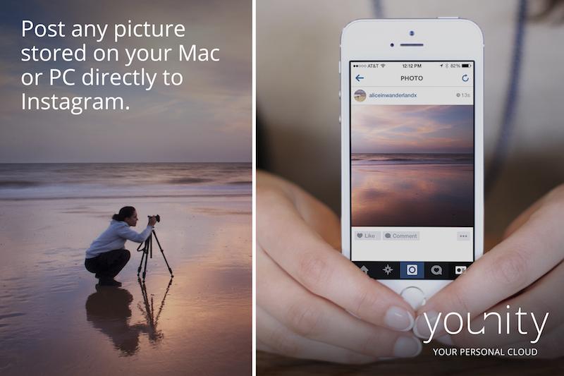 Younity publica fotos en Instagram y explora tu Mac, brillante