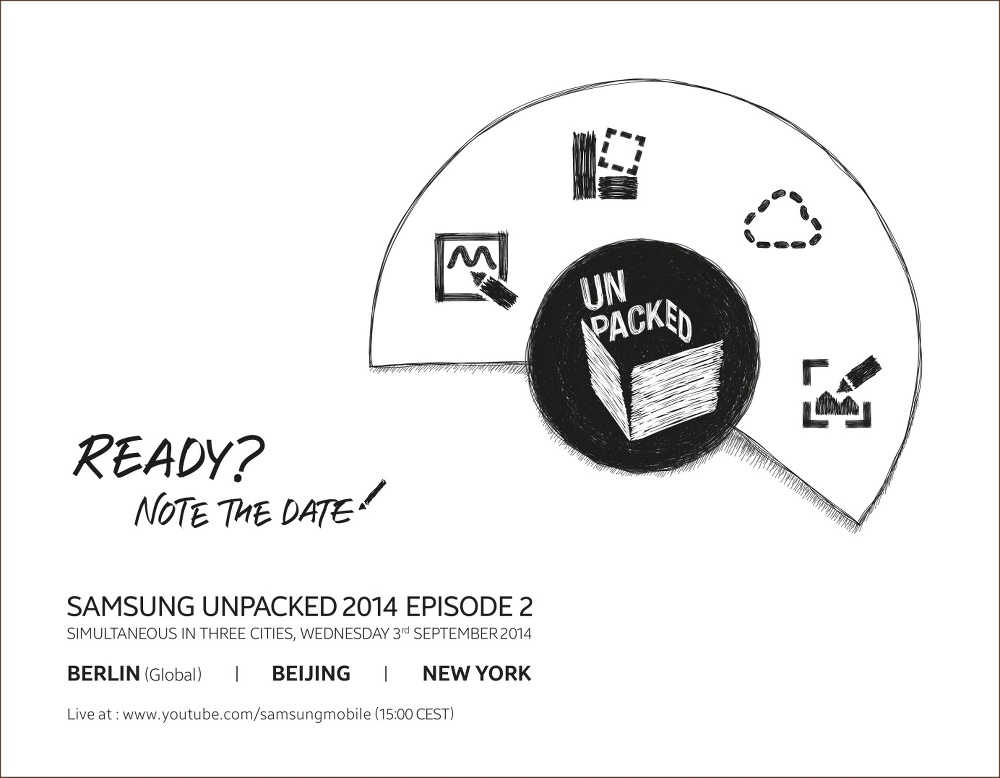 Samsung Unpacked confirmado el 3 de Septiembre, Galaxy Note 4