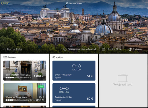 Expedia Hoteles y Vuelos por fin compatible en iPad