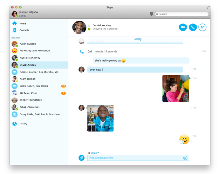Skype para Mac gana en diseño para OSX Yosemite