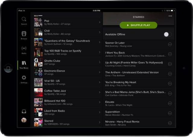 Spotify Music app finalmente llega a iPad más negro que nunca con Siri especial