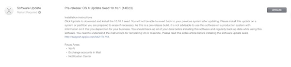 OS X Yosemite 10.10.1 Build 14B23 en Apple Developer