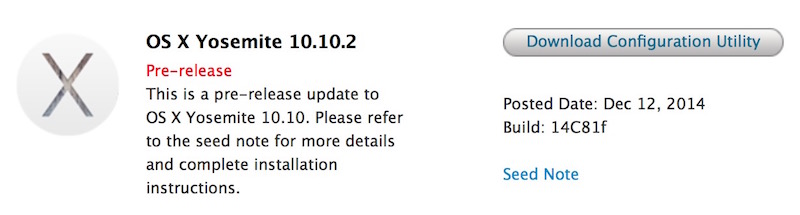 Apple tiene preparada OS X Yosemite 10.10.2 Build 14C81f