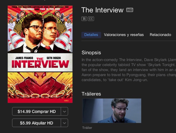 The Interview de Sony disponible en iTunes