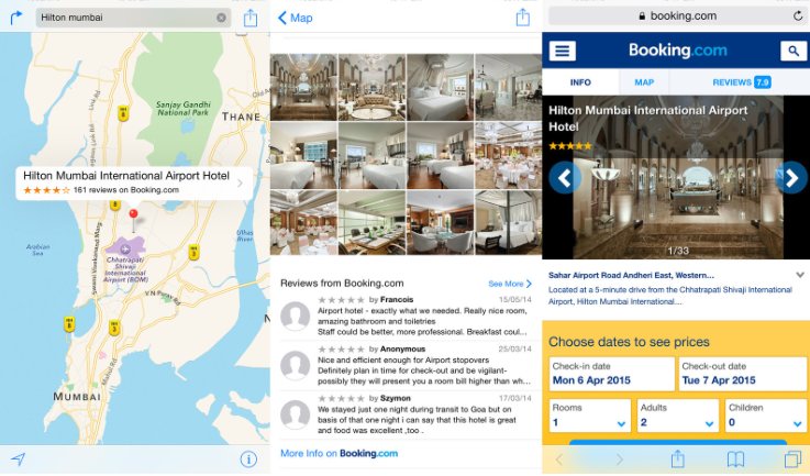 Apple Maps agrega revisiones de Hoteles desde TripAdvisor y Booking
