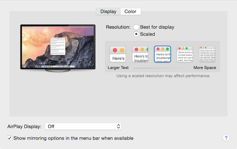 adjusting display