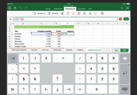 excel ipad X