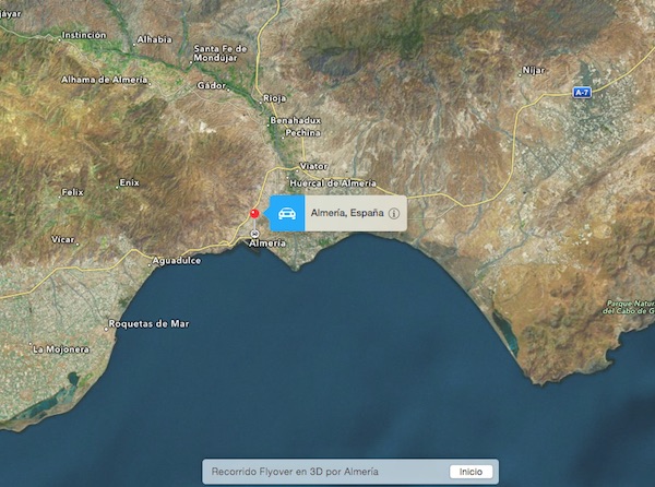 Las mejoras de Mapas Apple, Flyover llega a Almería