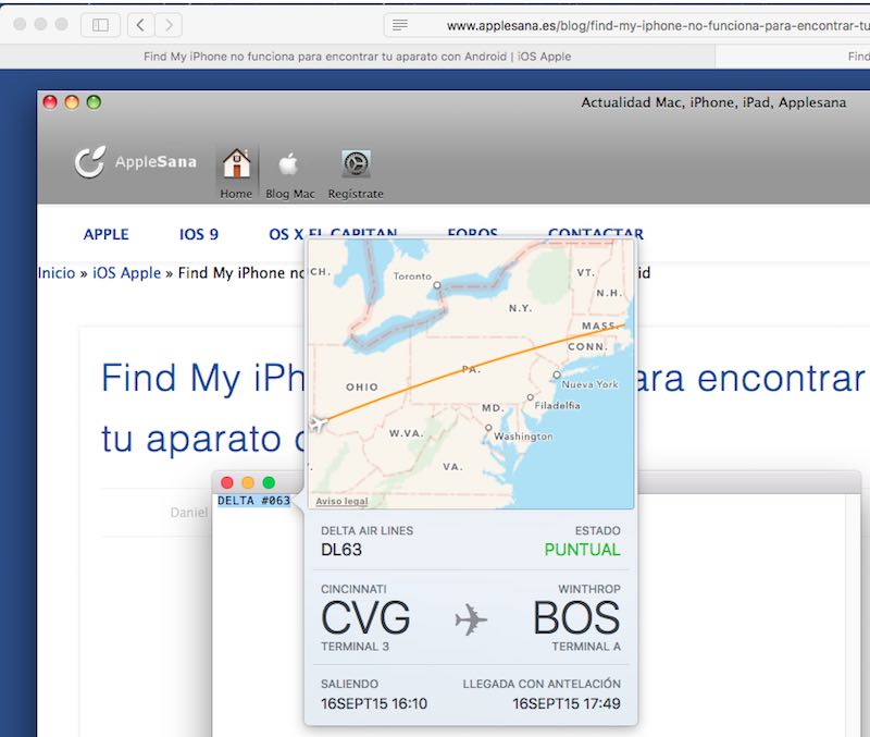 osx el capitan informacion vuelo