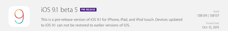 iOS 9.1 beta 5 disponible en Apple Developer