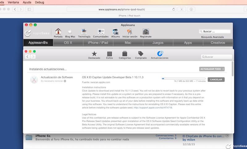 Apple desata la locura con la beta 1 de OS X el Capitan 10.11.3