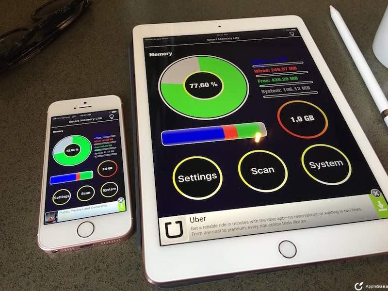 iPhone SE y iPad Pro de 9.7 tienen 2GB de memoria RAM pero sólo puedes usar 400MB
