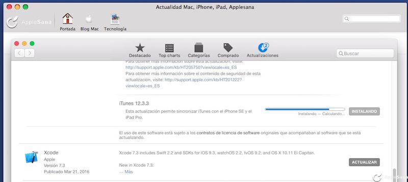 Actualización iTunes 12.3.3 reconoce iPhone SE y iPad Pro de 9.7
