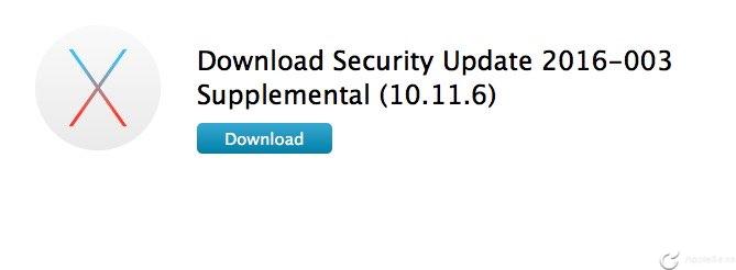 Apple relanza una vez más Security Update 2016-003, es importante