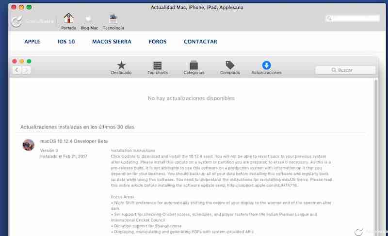 Apple sigue parcheando el fiasco de Macbook Pro 2016 con macOS Sierra 10.12.4 build 16E175b