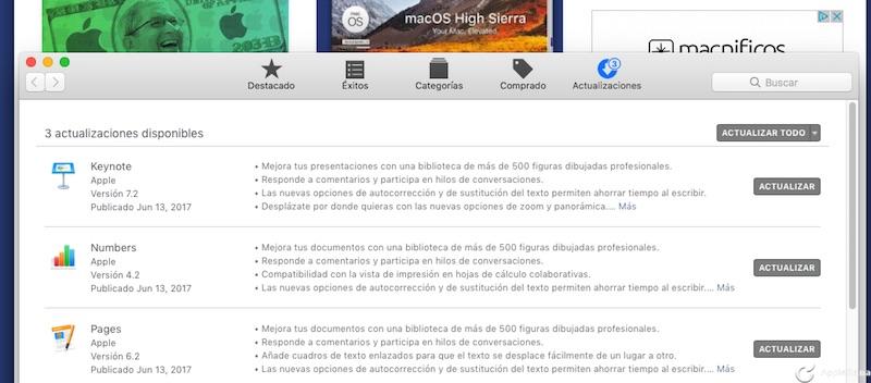 Apple actualiza iWork 2017, nuevo Keynote, Pages y Numbers para iOS y macOS