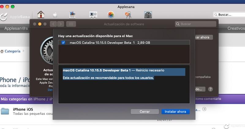 macOS Catalina 10.15.5 Developer Beta 1 disponible